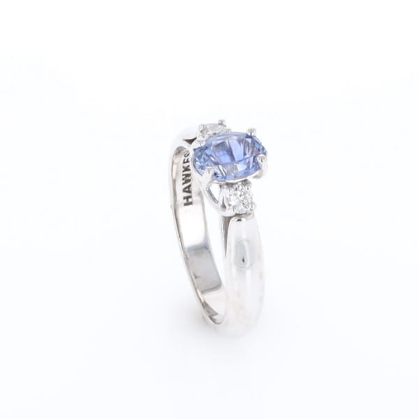 Ceylon Sapphire Three-Stone Trellis Ring