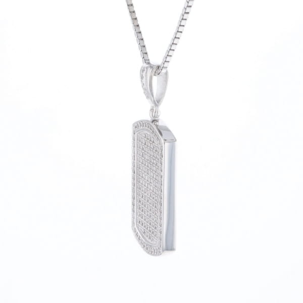 Cubic Zirconia Dog Tag Necklace