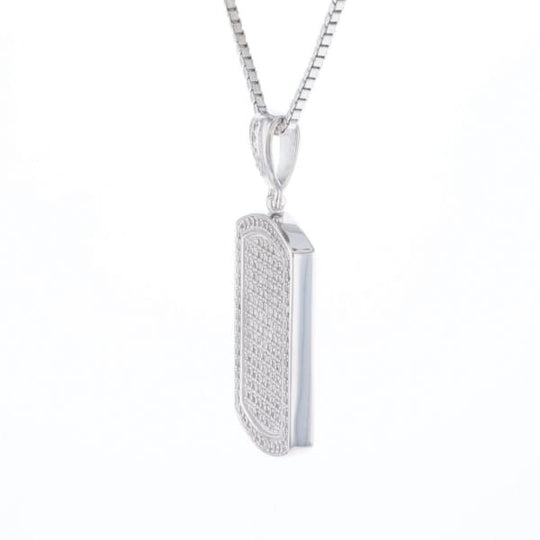 Cubic Zirconia Dog Tag Necklace