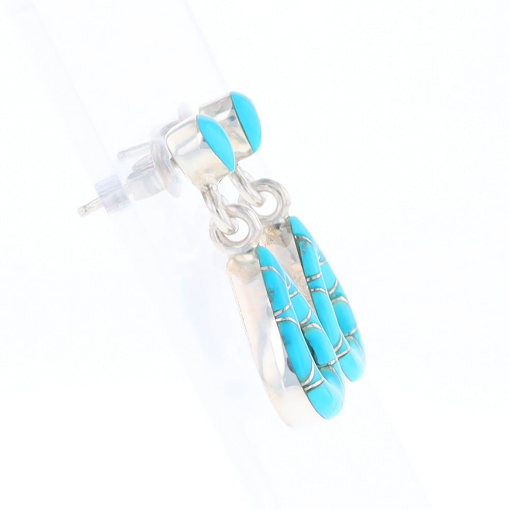 Native American Turquoise Teardrop Earrings