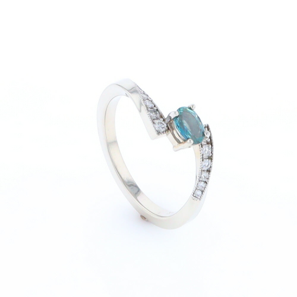 Alexandrite Twist Ring with Diamond Accents