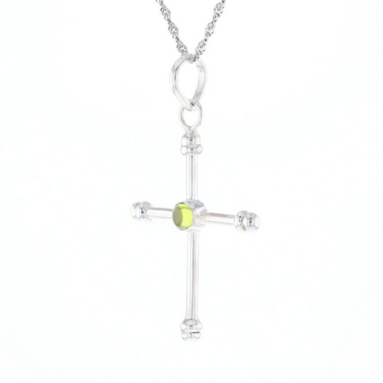 Silver Peridot Cross