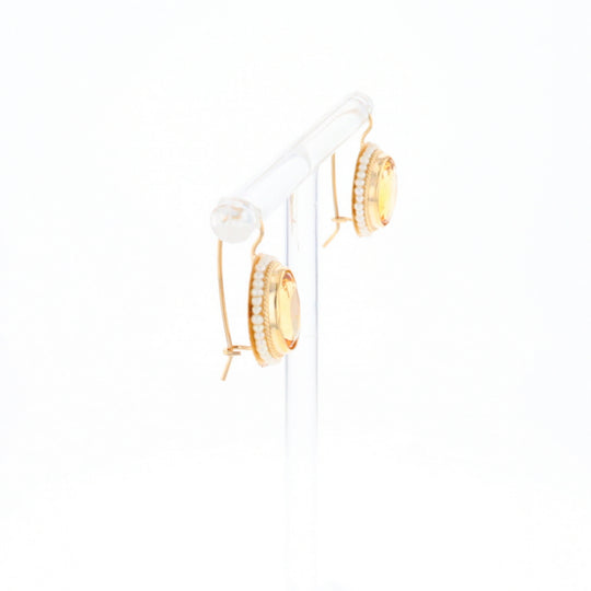 Citrine & Pearl Earrings