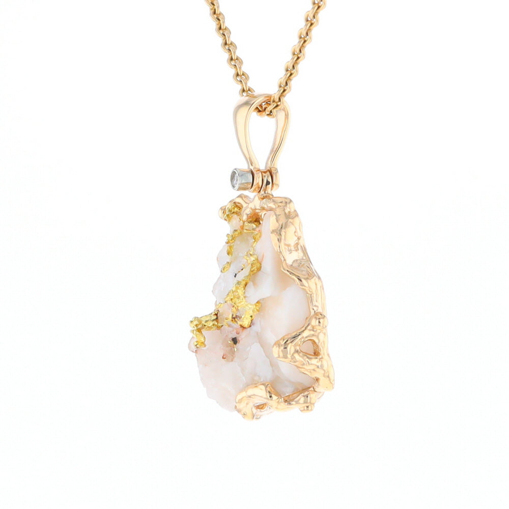 Rough Gold Quartz Freeform Pendant