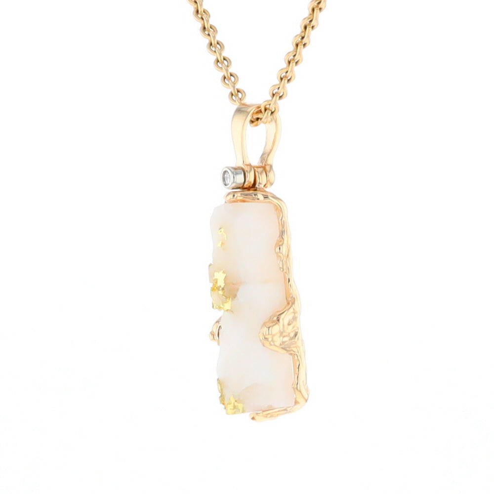 Gold Quartz Freeform Pendant - G1