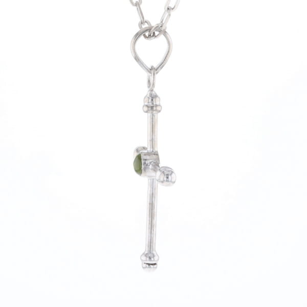 Silver Peridot Cross
