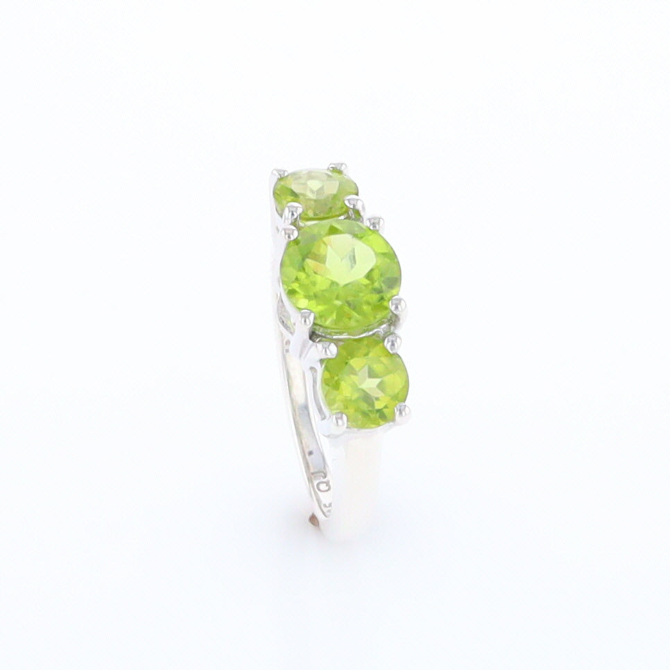 Three Peridot Ring