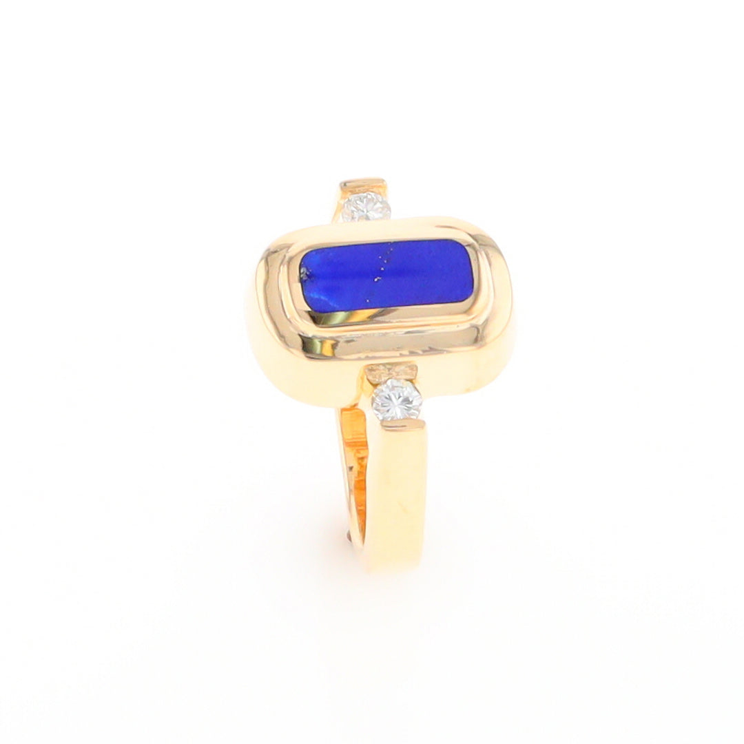 Lapis 0.16ctw Diamond Ring