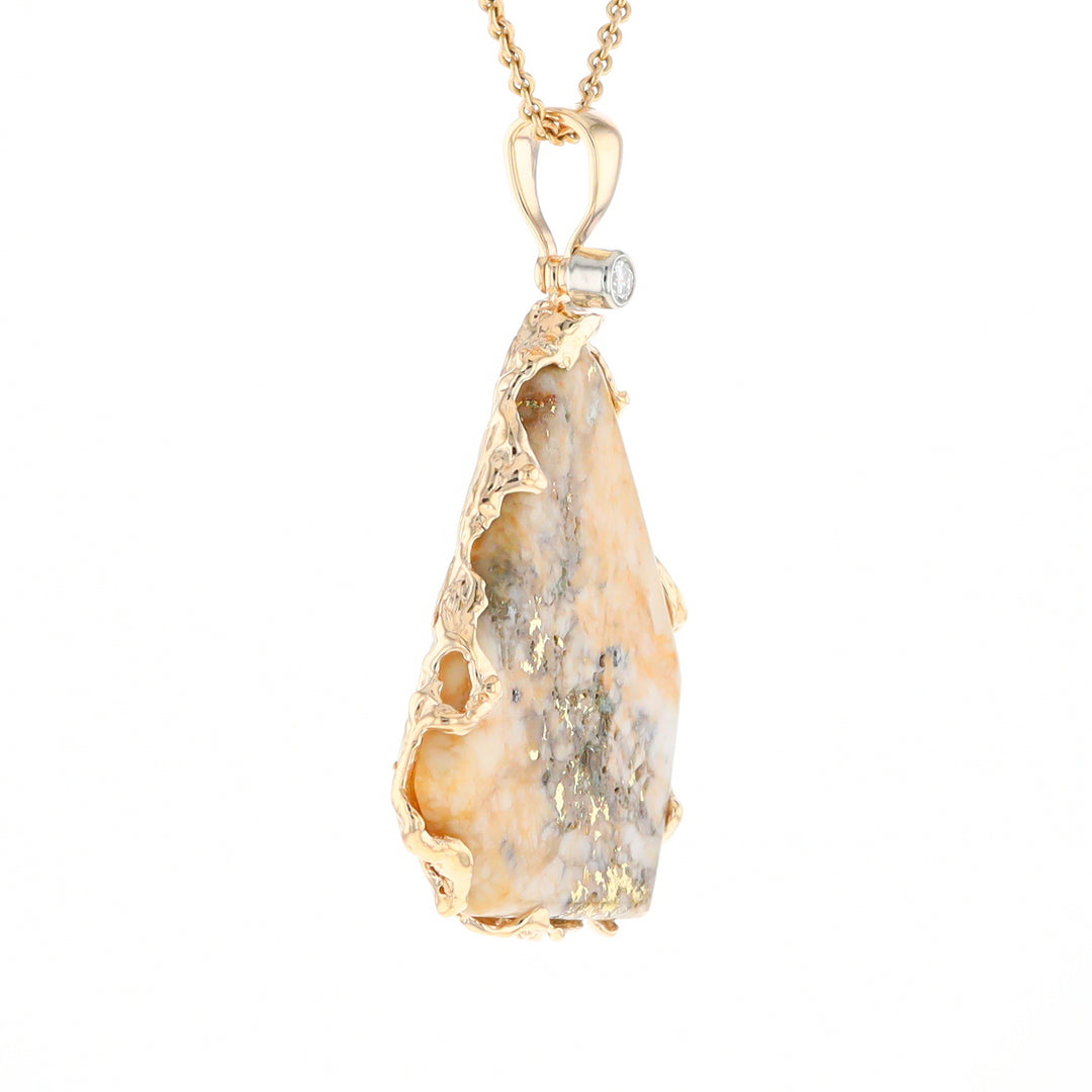 Gold Quartz Freeform Pendant (G3)