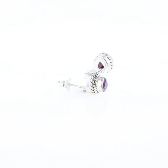 Native Amethyst Pear Stud Earrings