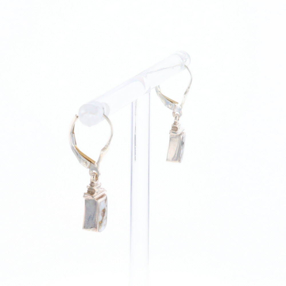 Sterling Silver Gold Quartz Inlaid Earrings - G3