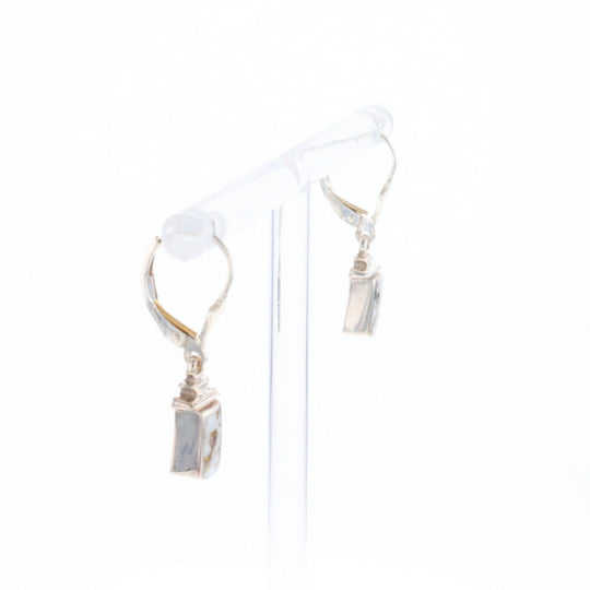 Sterling Silver Gold Quartz Inlaid Earrings - G3