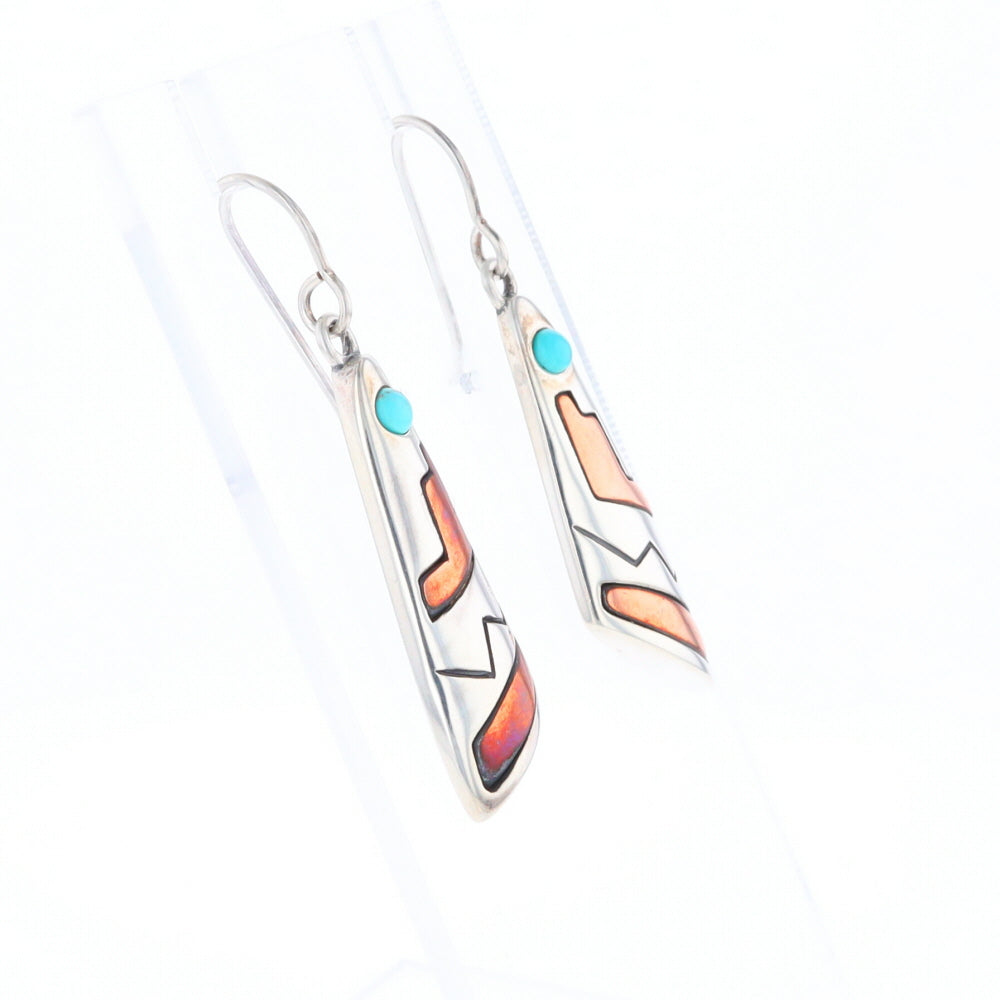 Native Triangle Turquoise Hook Earrings