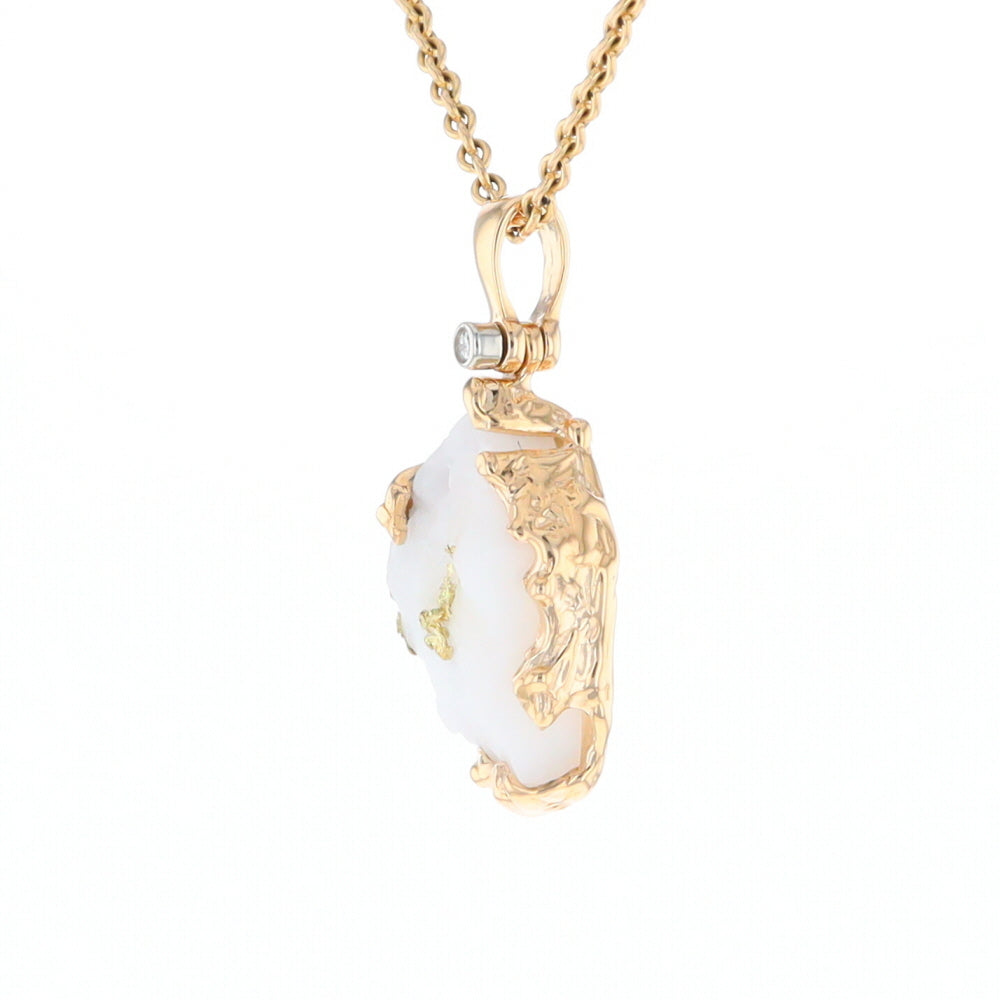 Rough Gold Quartz Freeform Pendant