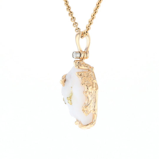 Rough Gold Quartz Freeform Pendant