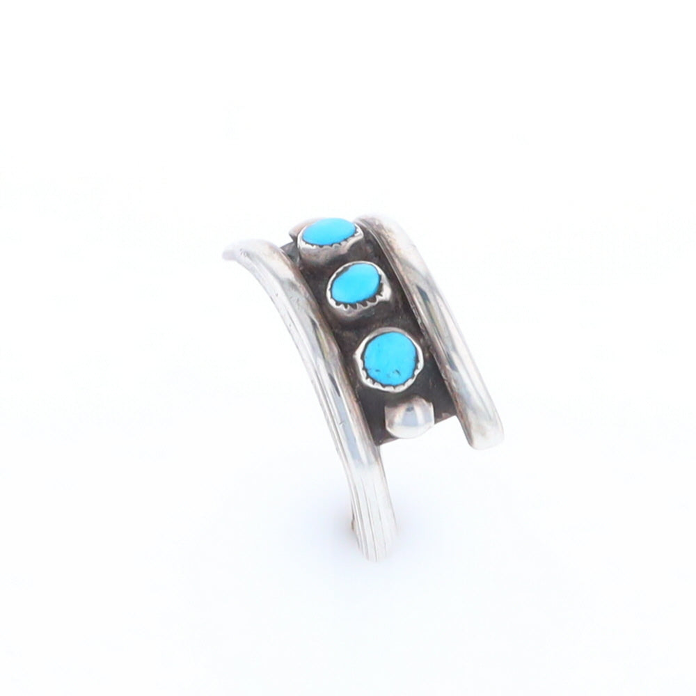 Round Turquoise Row Bypass Ring