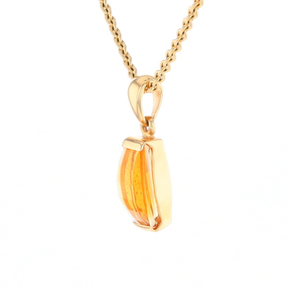 Fancy Cut Citrine Solitaire Pendant