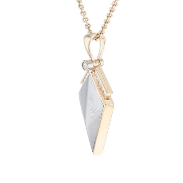 Meteorite Kite Shape Inlaid Pendant with 0.19ctw Diamonds