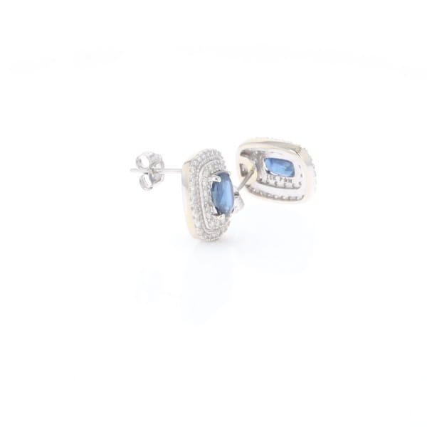 Double Halo Sapphire Earrings