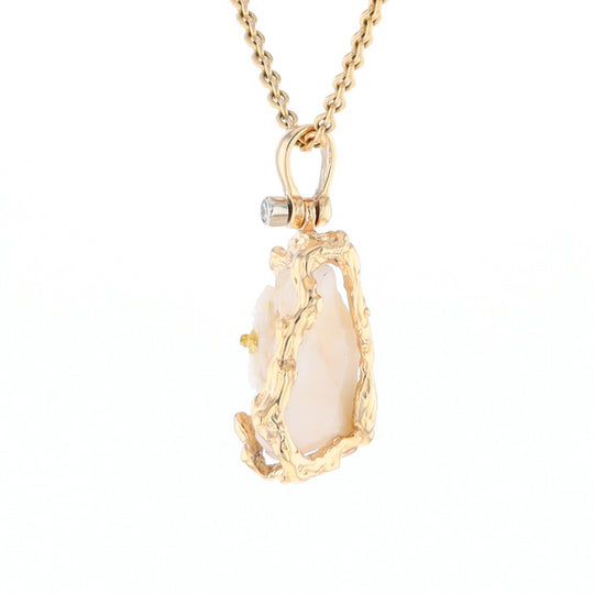 Rough Gold Quartz Freeform Pendant