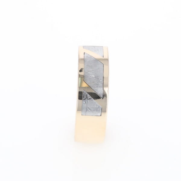 Meteorite Ring, 3 Section Inlaid Design