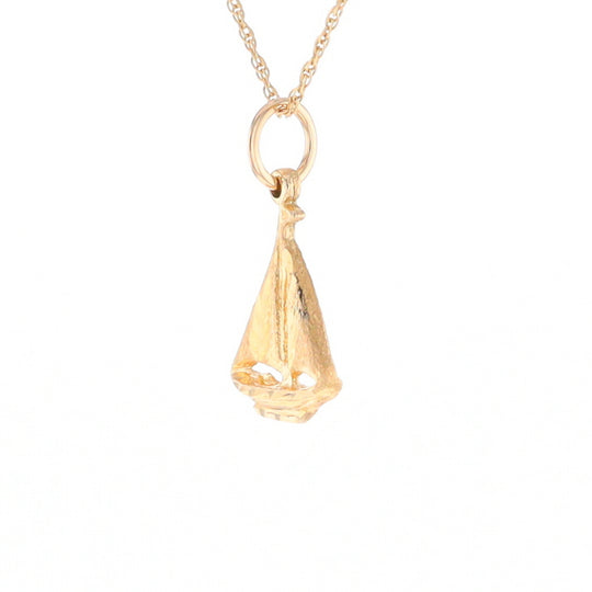 Yellow Gold Sailboat Pendant