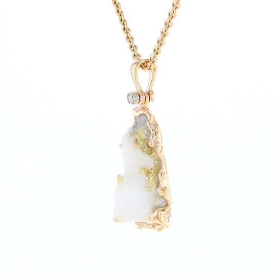 Rough Gold Quartz Freeform Pendant