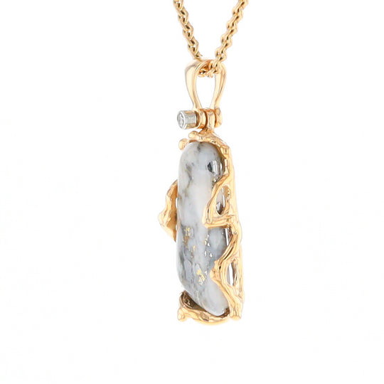 Free Form Gold Quartz Pendant