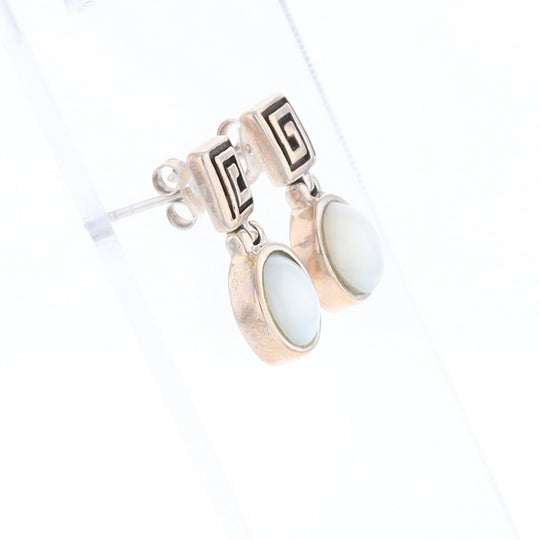 Square Swirl Mother of Pearl Stud Earrings