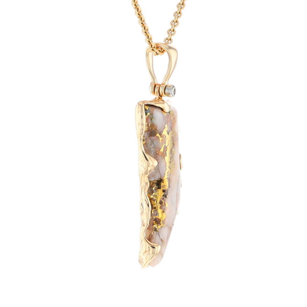 Gold Quartz Freeform Pendant (G2)