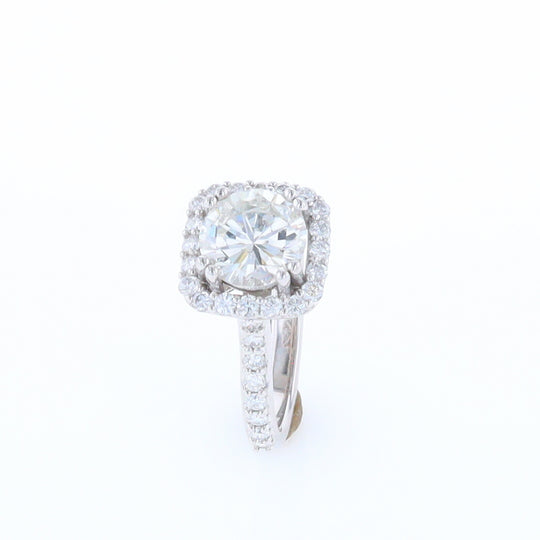 Diamond Engagement Ring with Square Halo