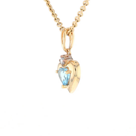 Blue Topaz Heart Pendant