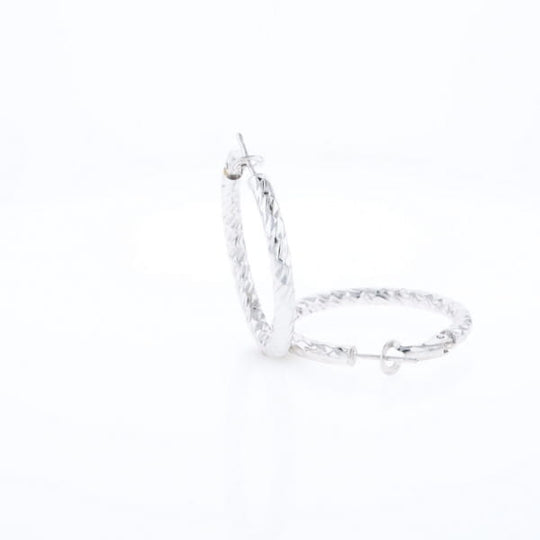 Diamond Cut Hoop Earrings