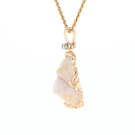 Rough gold Quartz Freeform Pendant