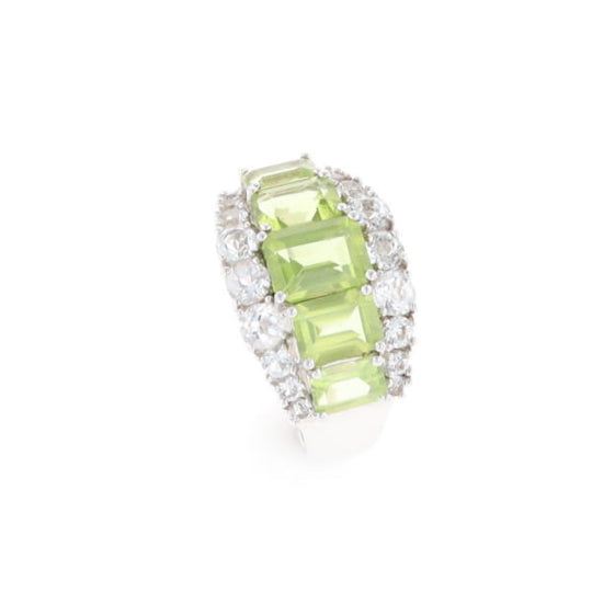 Peridot and CZ Cocktail Ring