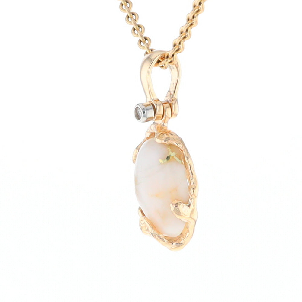 Gold Quartz Free Form Pendant