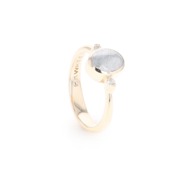 Meteorite Oval Inlay Ring