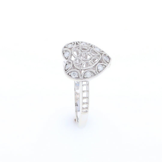Open Heart Filigree Ring