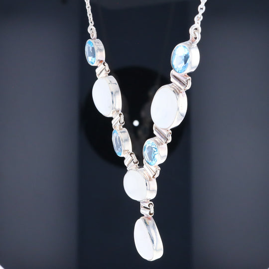 Moonstone & Blue Topaz Necklace