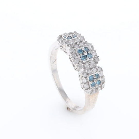 Triple Diamond Halo Ring