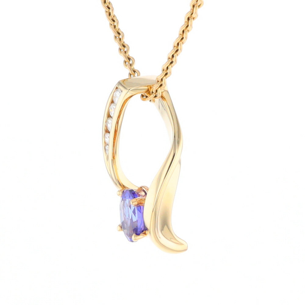 Synthetic Sapphire & Diamond Slide Pendant