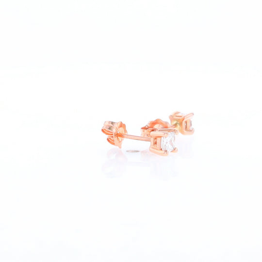 0.41ctw Princess Cut diamond Stud Earrings