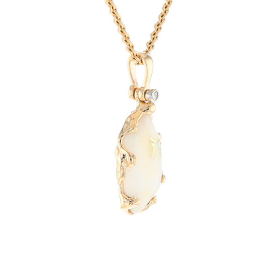 Gold Quartz Freeform Pendant  (G2)