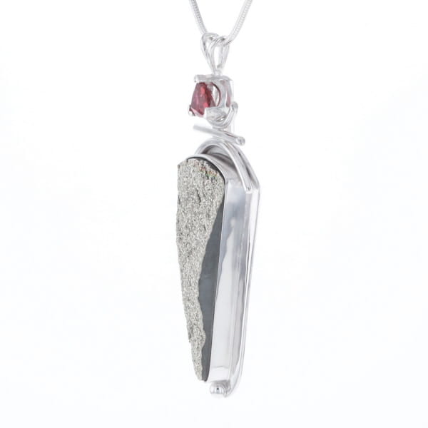 Druzy Quartz & Pink Trillion Tourmaline Necklace