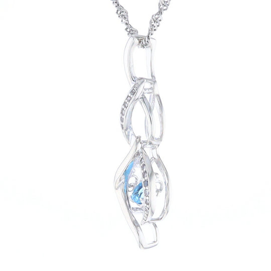 Floating Topaz Twisted Necklace