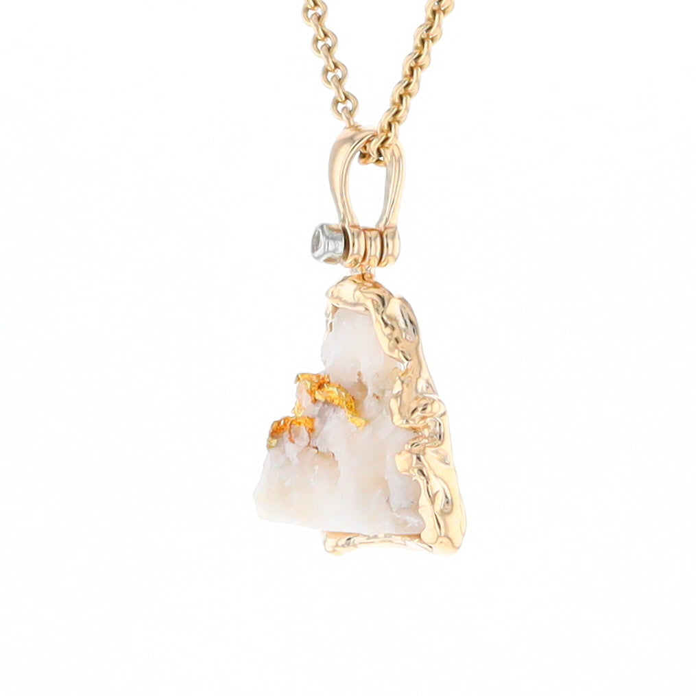 Rough Gold Quartz Free Form Pendant