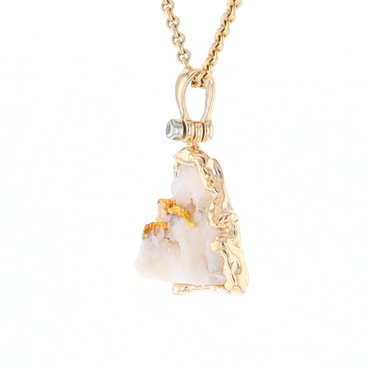 Rough Gold Quartz Free Form Pendant