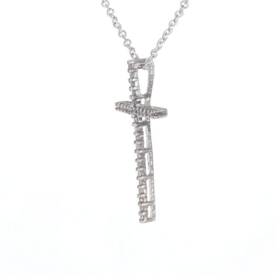 Thin Diamond Cross Necklace