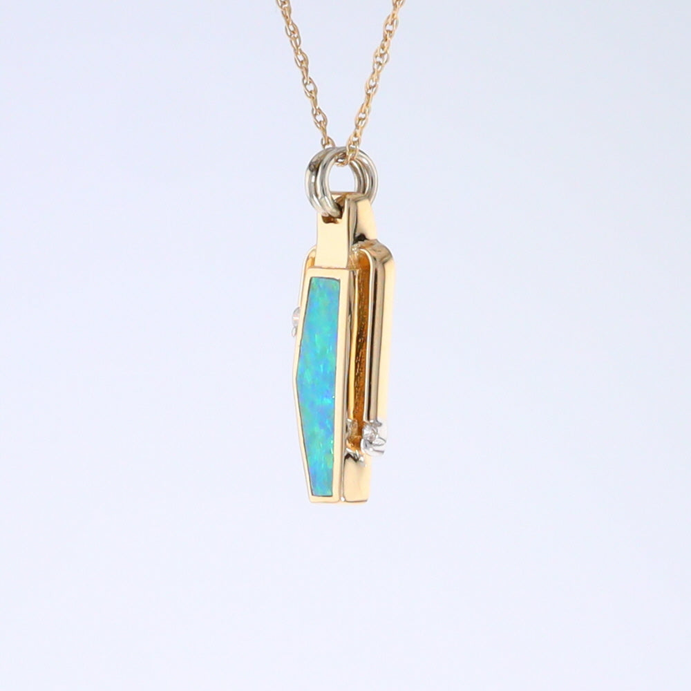 Opal Geometric Inlaid Pendant