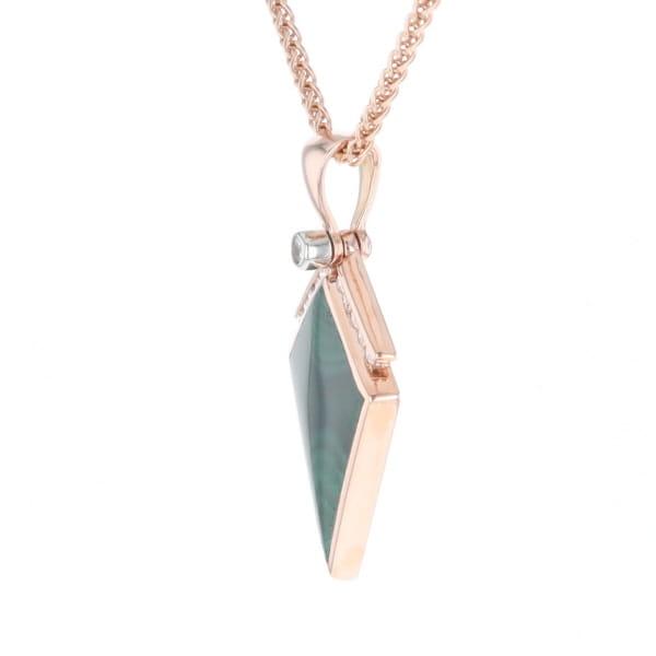 Malachite Kite Shape Inlaid Pendant with 0.19ctw Diamonds